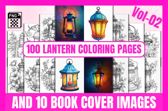 100 Lantern Coloring Pages Vol-3