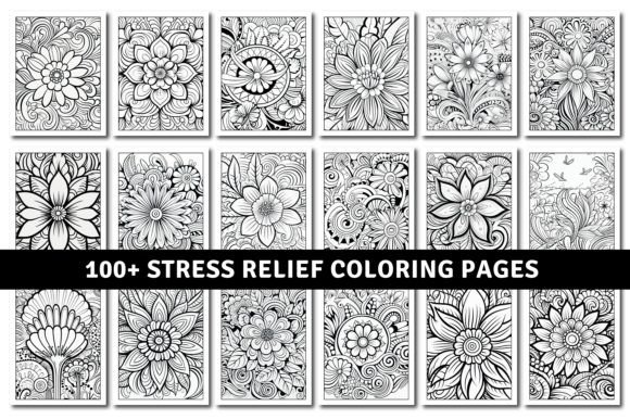 100 Stress Relief Coloring Pages