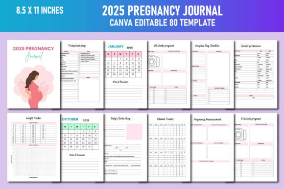 2025 Pregnancy Journal Canva KDP