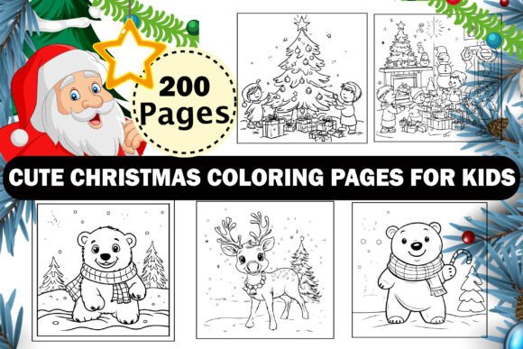 Bold Cute Christmas Coloring Pages Vol-2