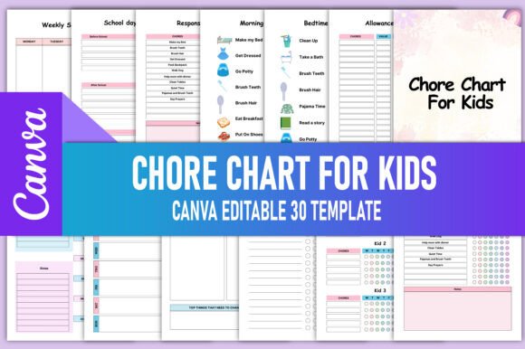 Chore Chart for Kids Canva KDP Interior