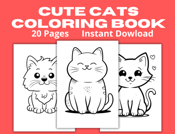 Cute Cats Animals Coloring Book Volume 3