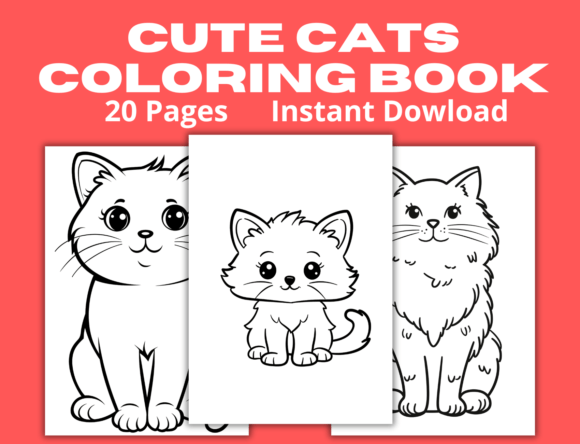 Cute Cats Animals Coloring Book Volume 6