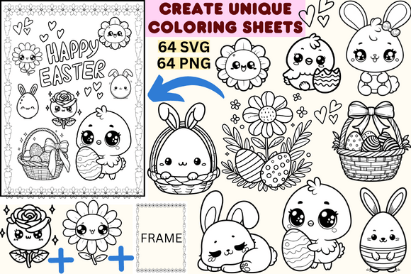 Easter Cliparts Black and White SVG PNG: A Versatile Resource for Creators and Educators