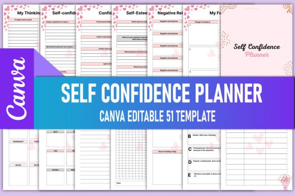 Editable Self Confidence Planner Canva