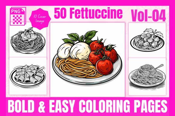 Fettuccine-Bold Easy Coloring Pages V4