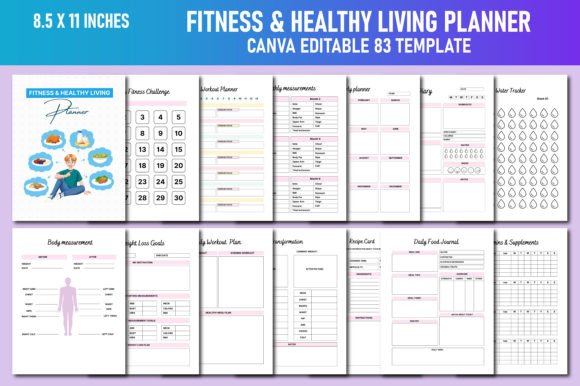 Fitness Healthy Living Planner Canva
