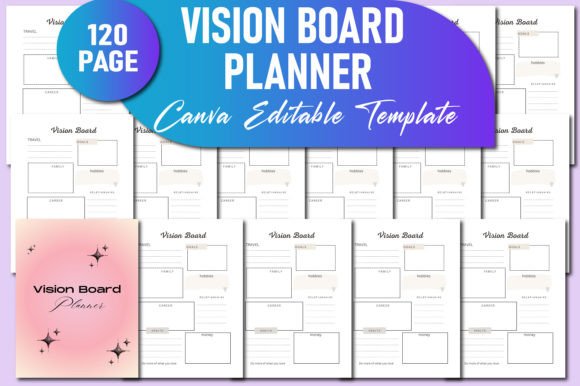 Free Vision Board Planner for Canva & KDP: Print-Ready, Editable, and Interior-Designed