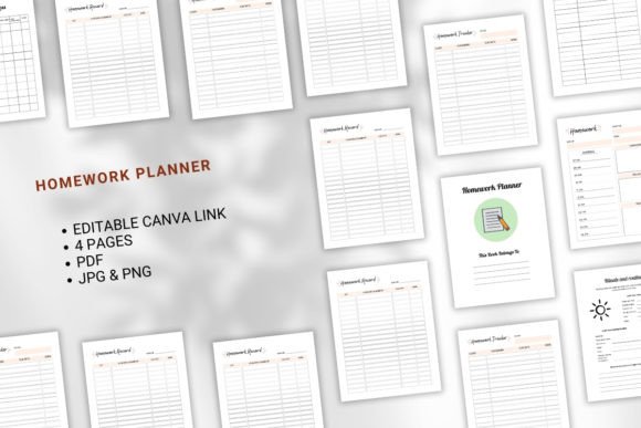 Homework Planner Canva KDP