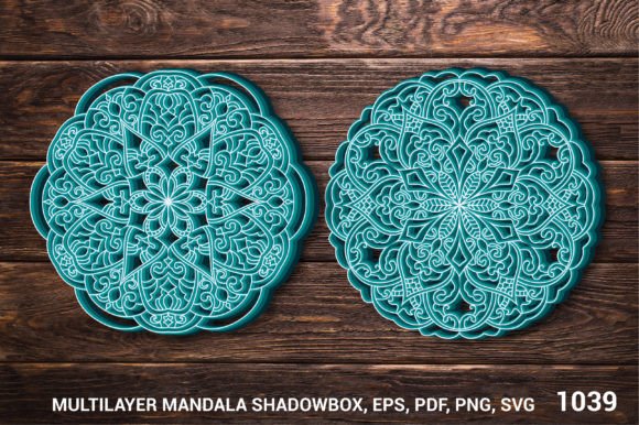 Multilayer SVG Paper-cut Mandala 1039