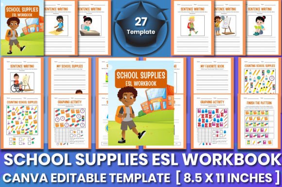 School Supplies Esl Workbook Canva