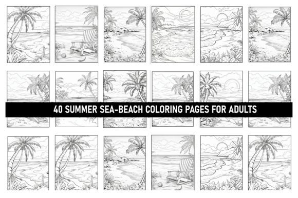 Summer Sea- Beach Coloring Pages for Creative Relaxation and Productivity
